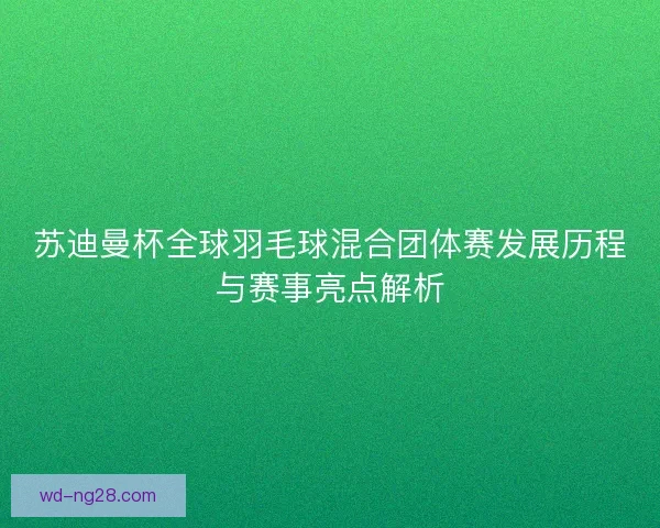 苏迪曼杯全球羽毛球混合团体赛发展历程与赛事亮点解析